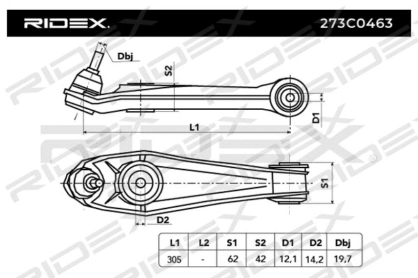Control/Trailing Arm, wheel suspension (273C0463)