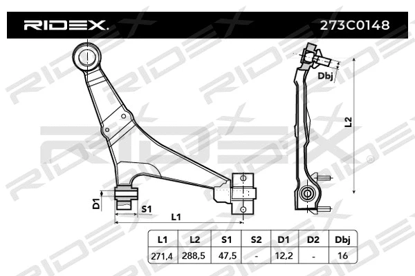 Control/Trailing Arm, wheel suspension