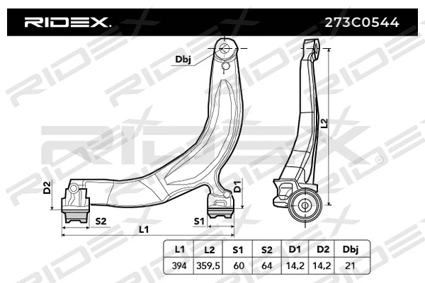 Control/Trailing Arm, wheel suspension