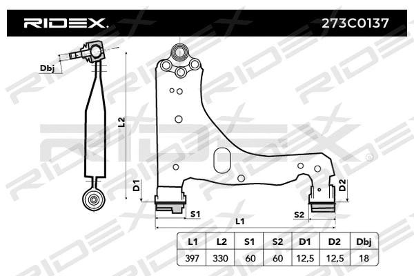 Control/Trailing Arm, wheel suspension