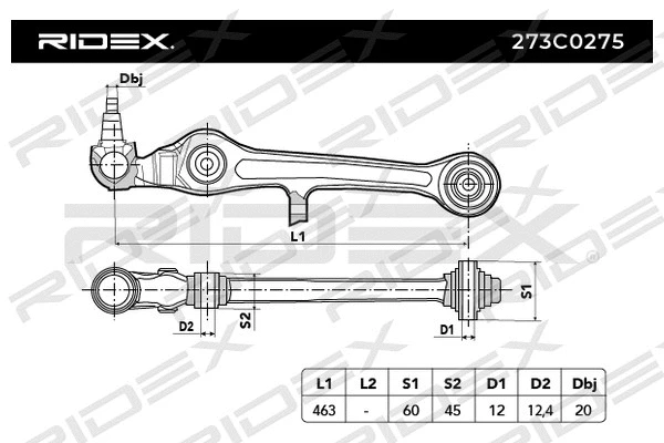 Control/Trailing Arm, wheel suspension