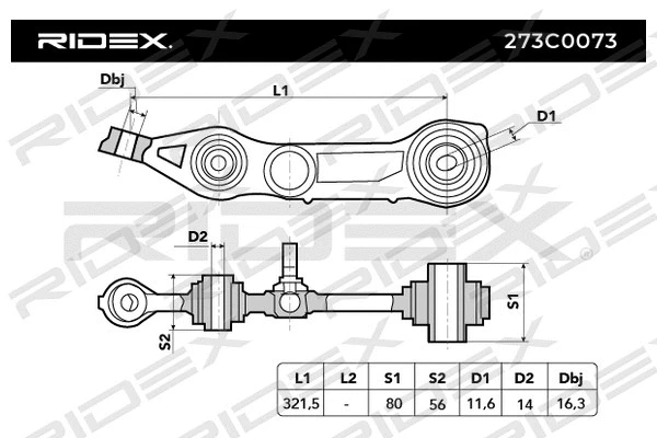 Control/Trailing Arm, wheel suspension