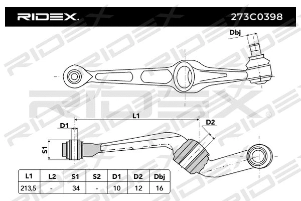 Control/Trailing Arm, wheel suspension