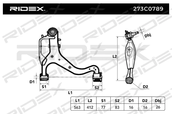 Control/Trailing Arm, wheel suspension (273C0789)