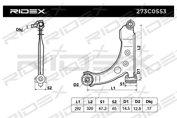 Control/Trailing Arm, wheel suspension