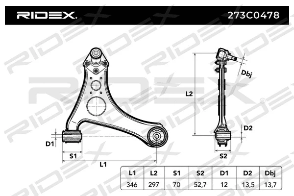 Control/Trailing Arm, wheel suspension