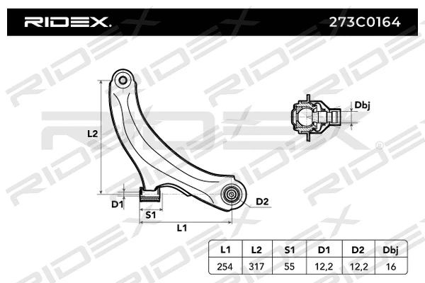 Control/Trailing Arm, wheel suspension