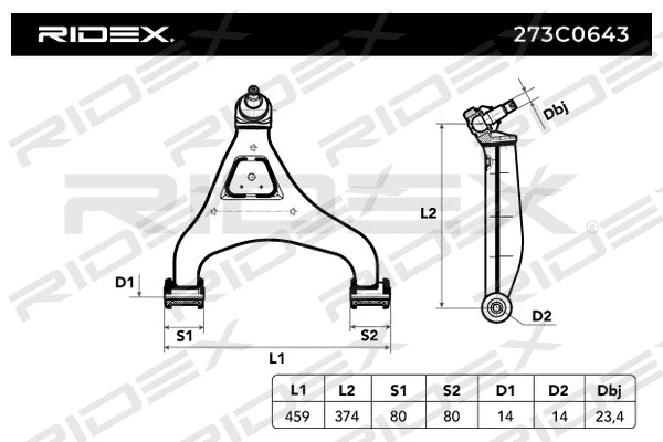 Control/Trailing Arm, wheel suspension (273C0643)