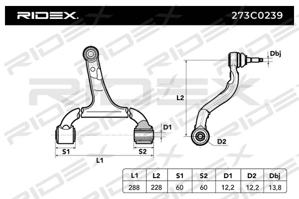 Control/Trailing Arm, wheel suspension