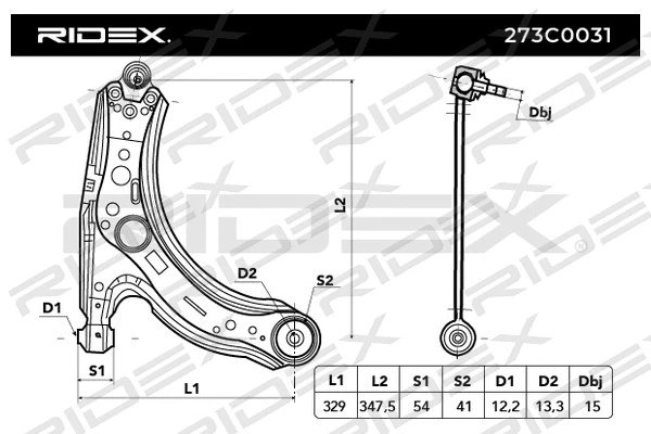 Control/Trailing Arm, wheel suspension (273C0031)