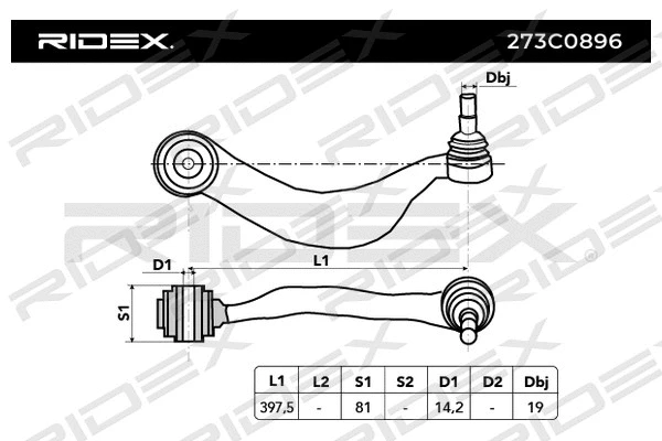 Control/Trailing Arm, wheel suspension (273C0896)