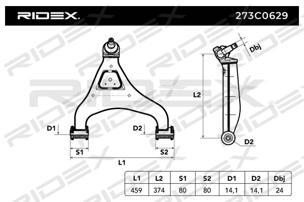 Control/Trailing Arm, wheel suspension (273C0629)