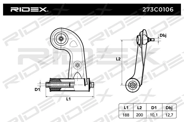 Control/Trailing Arm, wheel suspension