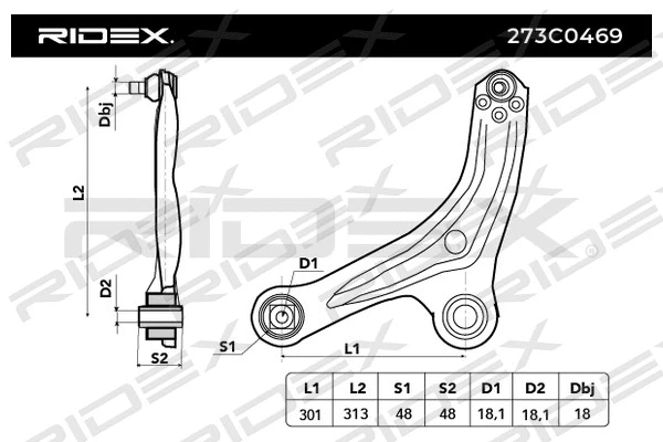 Control/Trailing Arm, wheel suspension