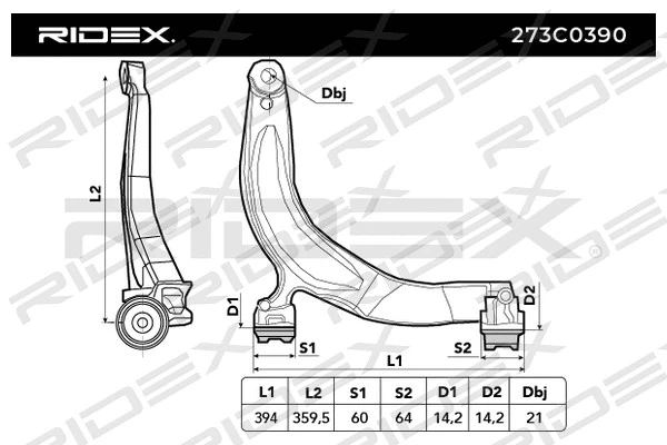 Control/Trailing Arm, wheel suspension