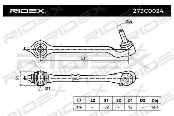 Control/Trailing Arm, wheel suspension