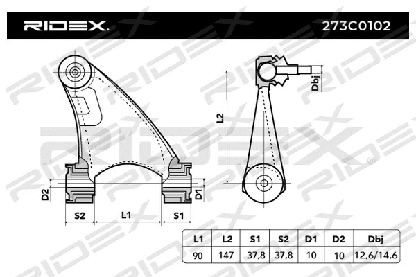 Control/Trailing Arm, wheel suspension