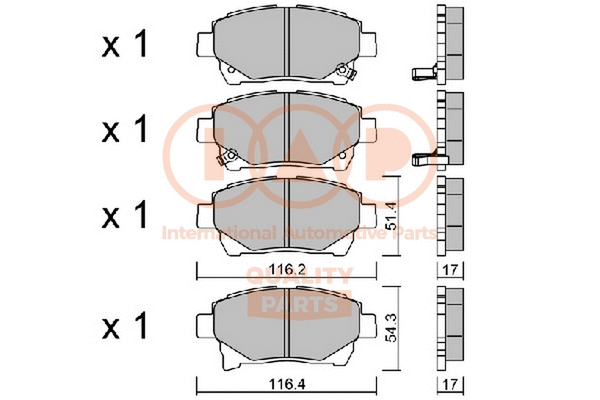 Brake Pad Set, disc brake (704-17170P)