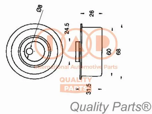 Tensioner Pulley, timing belt (127-13087)