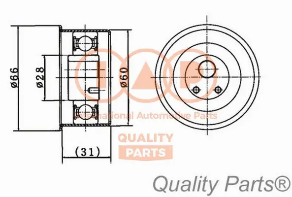 Tensioner Pulley, timing belt (127-07020)
