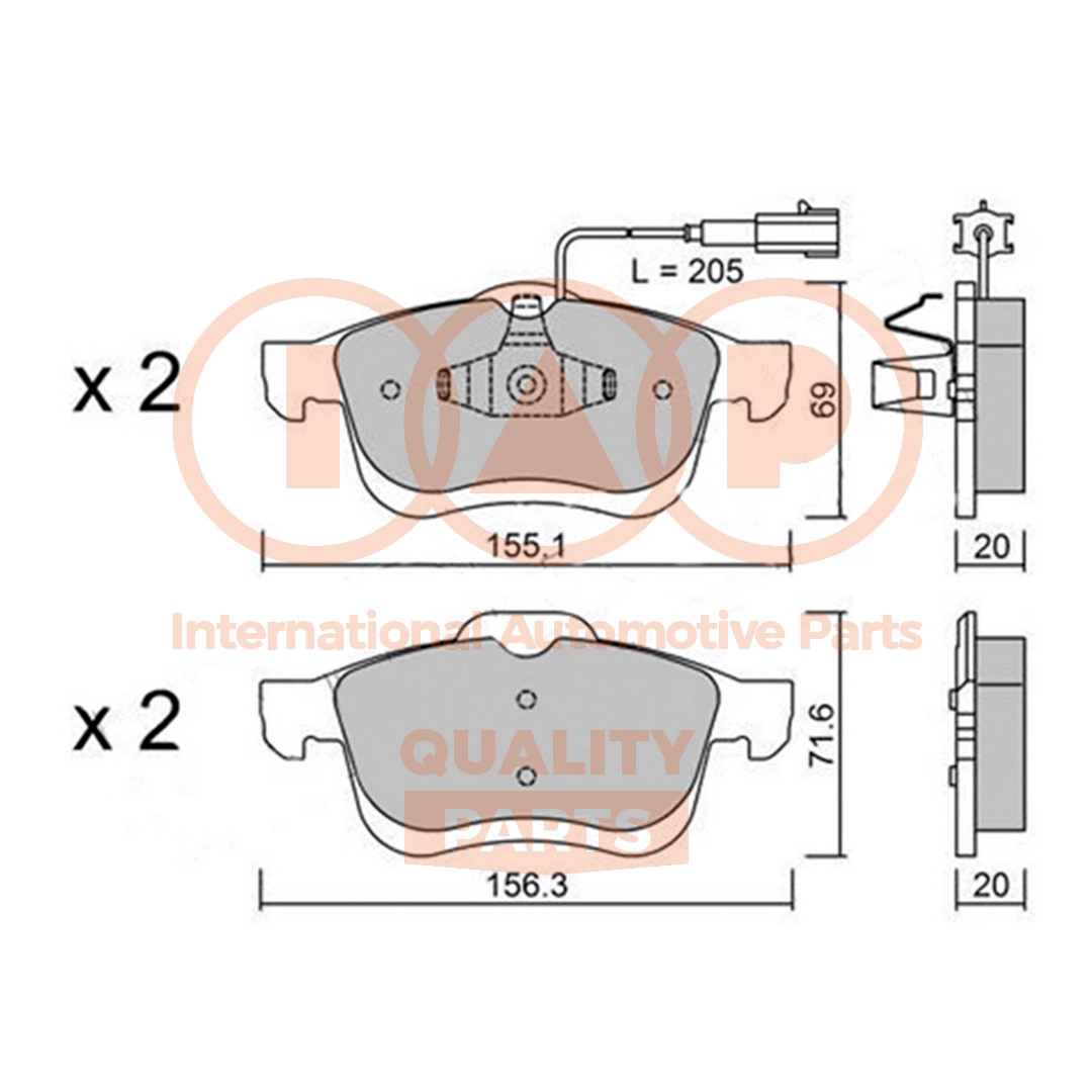 Brake Pad Set, disc brake (704-08051P)