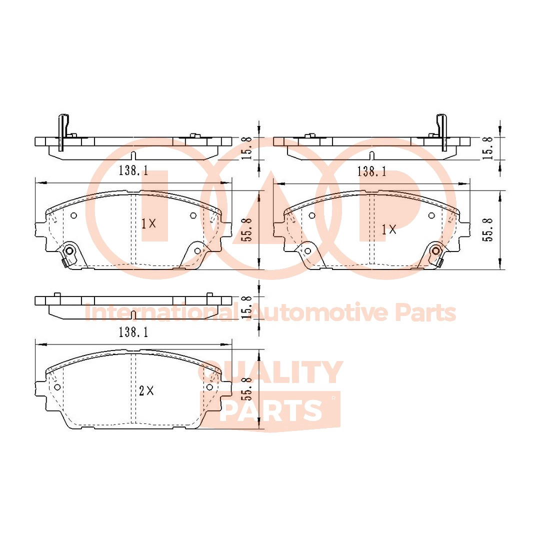 Brake Pad Set, disc brake (704-11122)