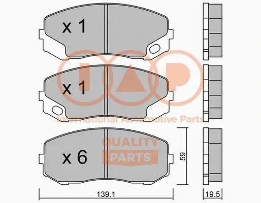 Brake Pad Set, disc brake (704-12103P)