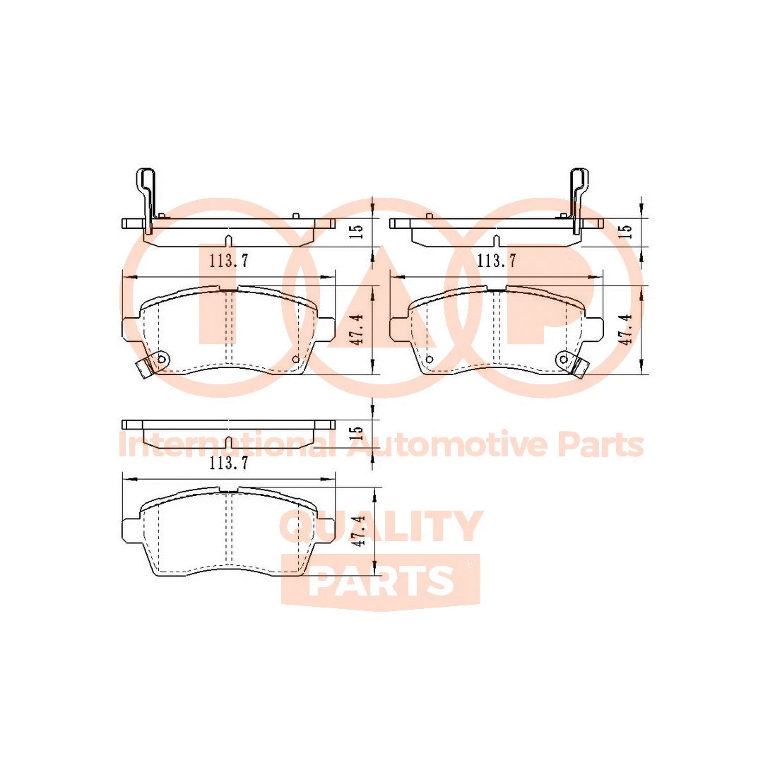 Brake Pad Set, disc brake (704-16077)