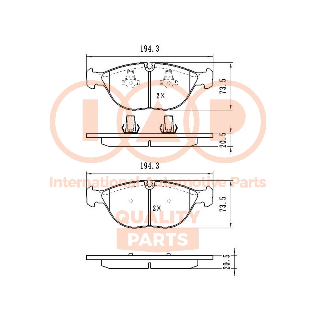 Brake Pad Set, disc brake (704-02080)