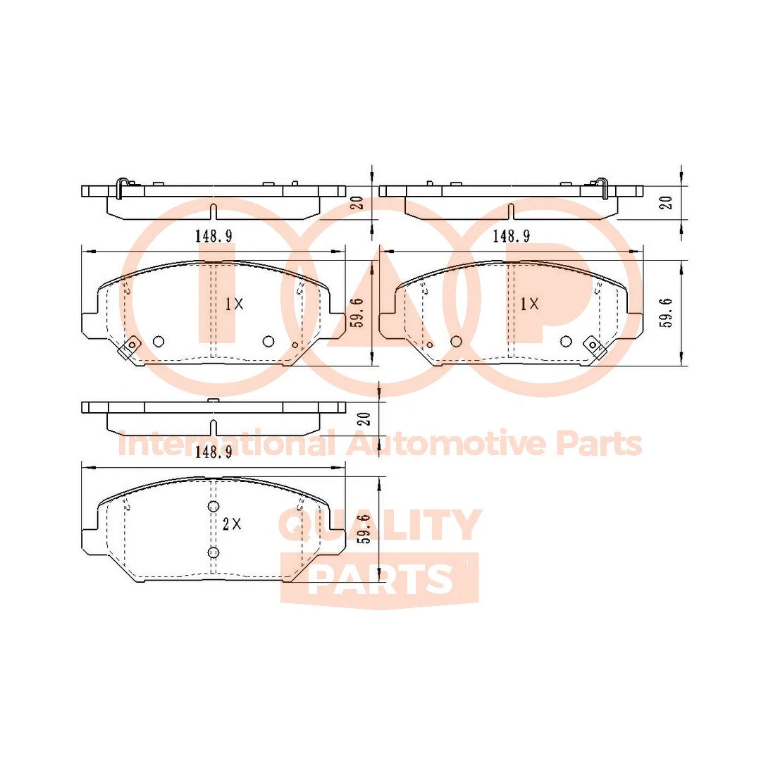 Brake Pad Set, disc brake (704-07103)