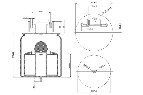 Bellow, air suspension (020.4580.C02)