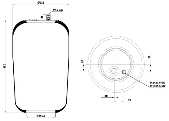 Bellow, air suspension (020.4183.S01)