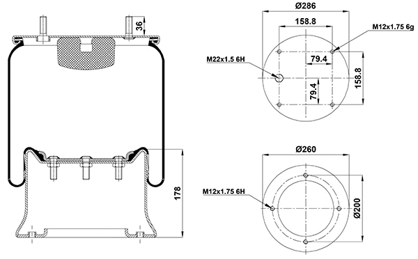 Bellow, air suspension (020.4028.C05)