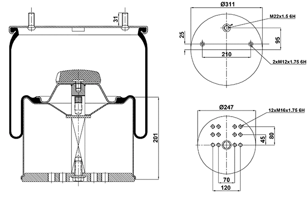 Bellow, air suspension (020.942.C01)