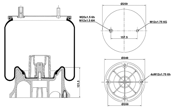 Bellow, air suspension (020.4157.CP08)