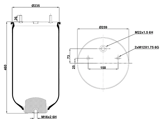 Bellow, air suspension (020.2619.S)