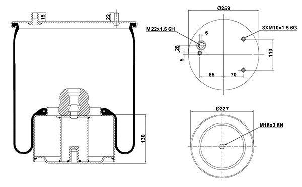 Bellow, air suspension (020.836.C05)