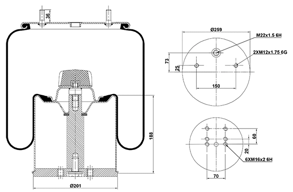 Bellow, air suspension (020.940.C01)
