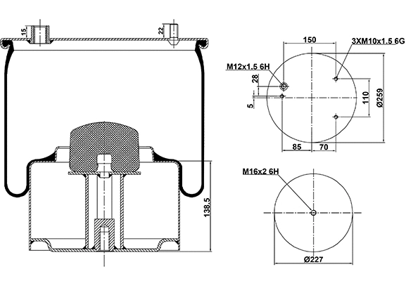Bellow, air suspension (020.836.C06)