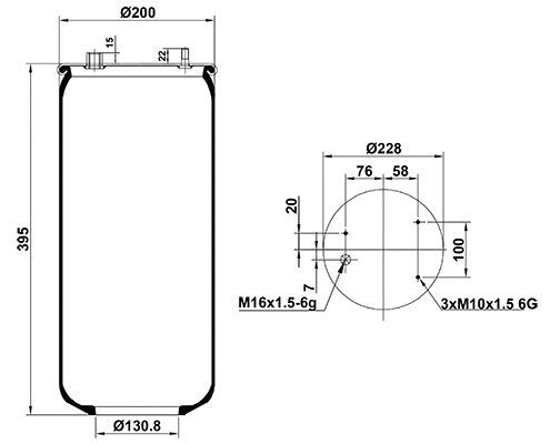 Bellow, air suspension (020.887.S)