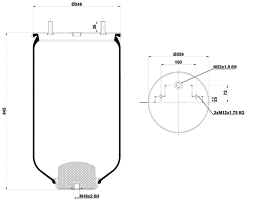 Bellow, air suspension (020.4022.S02)