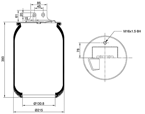 Bellow, air suspension (020.27023.S01)