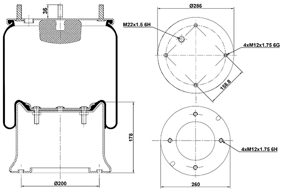 Bellow, air suspension (020.813.C04)