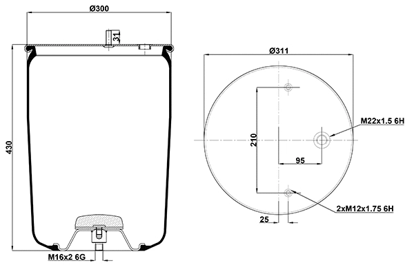 Bellow, air suspension (020.4881.S02)