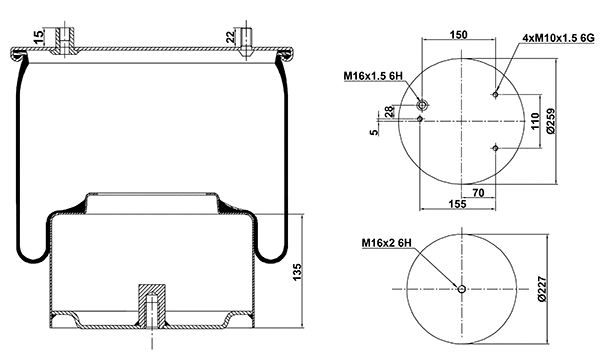 Bellow, air suspension (020.836.C01)