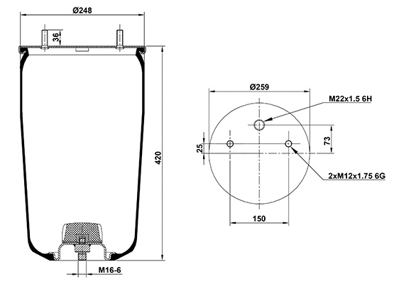 Bellow, air suspension (020.940.S)
