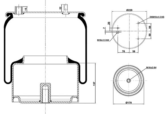 Bellow, air suspension (020.887.C07)