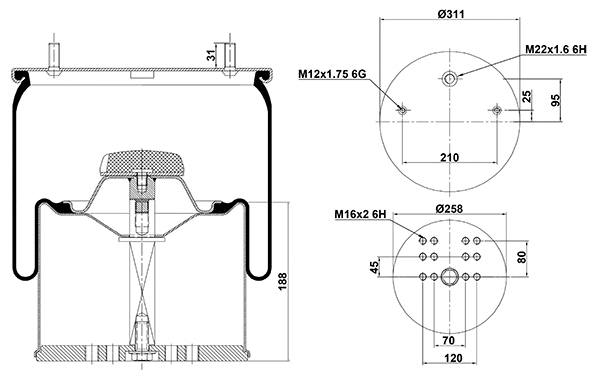 Bellow, air suspension (020.881.C)