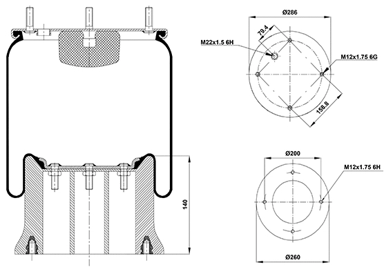 Bellow, air suspension (020.810.CP)