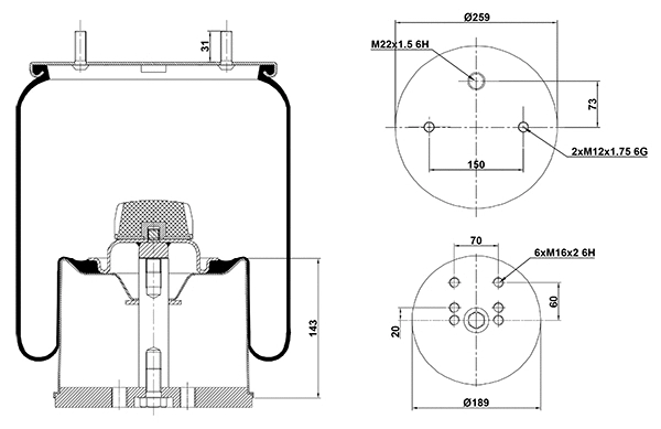 Bellow, air suspension (020.4961.C)
